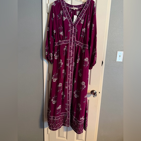 LOFT Plum Floral Maxi Dress - Picture 5 of 16